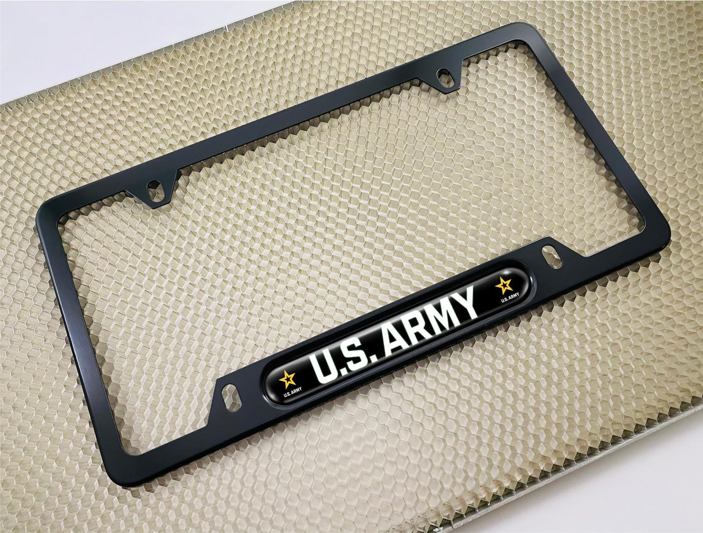 Placa matrícula aluminio anodizado logotipo estrella