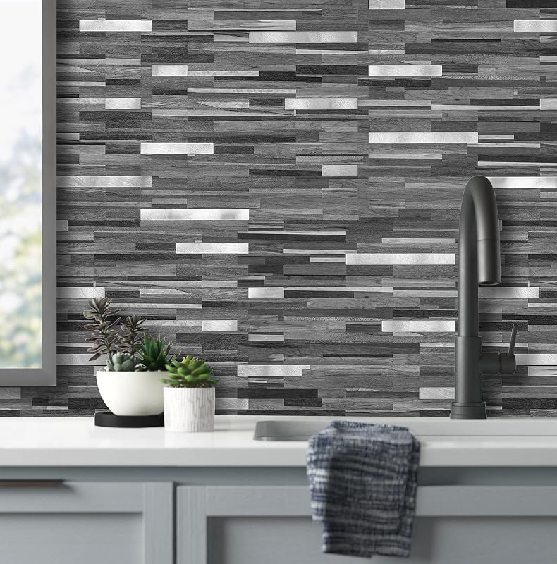 20 Láminas Azulejos Adhesivos Antisalpicaduras Madera