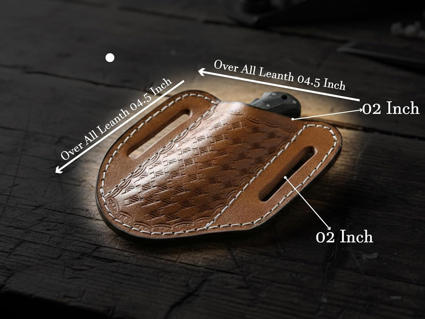 Funda cuero cinturón EDC cuchillo plegable trampero