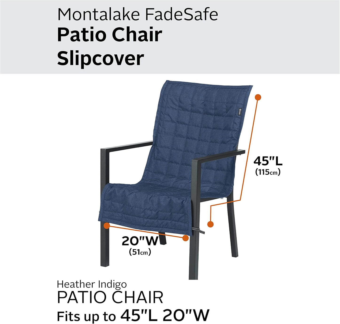 Funda silla patio 45" resistente agua color índigo