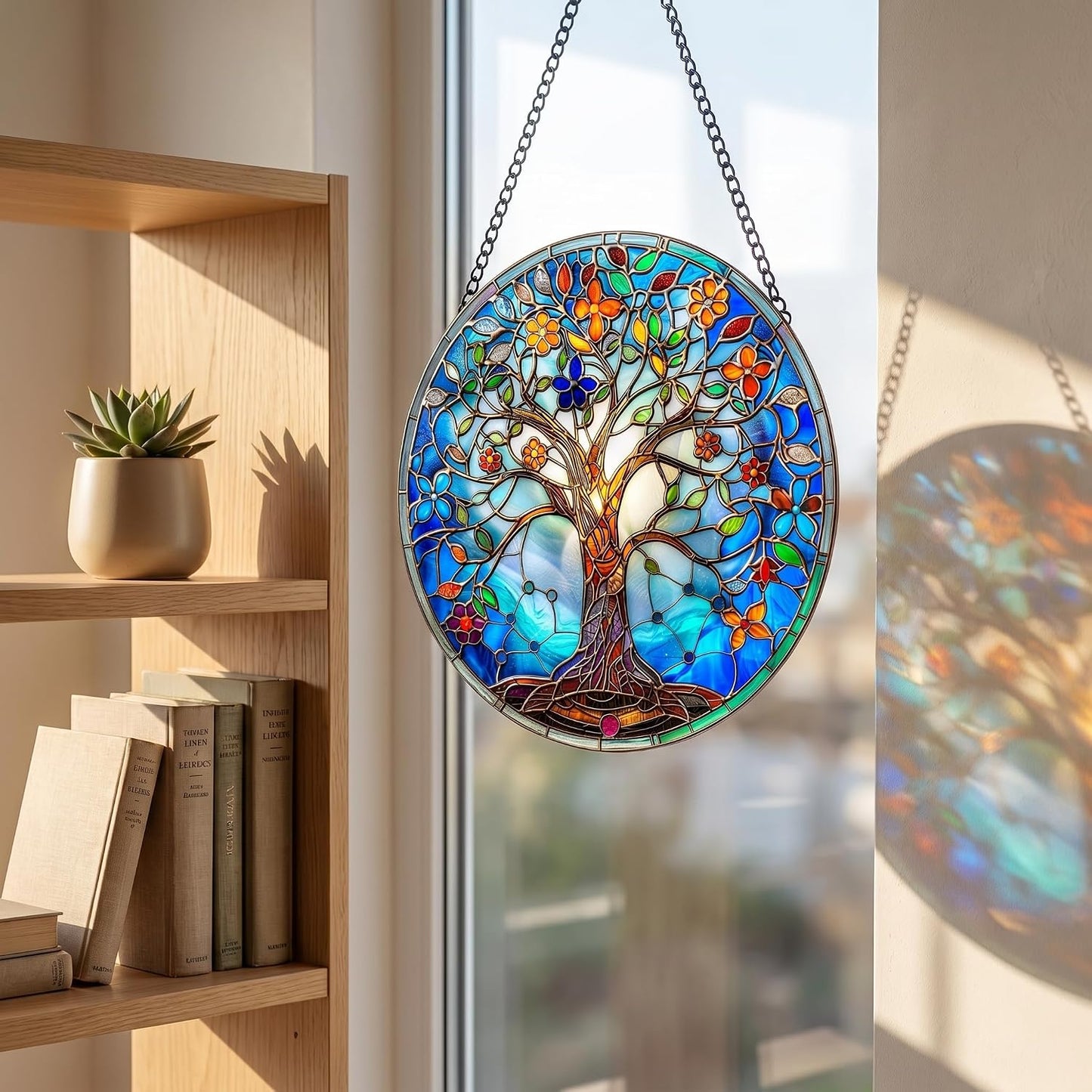 Atrapasoles colgante vitral 8pulg decoración hogar