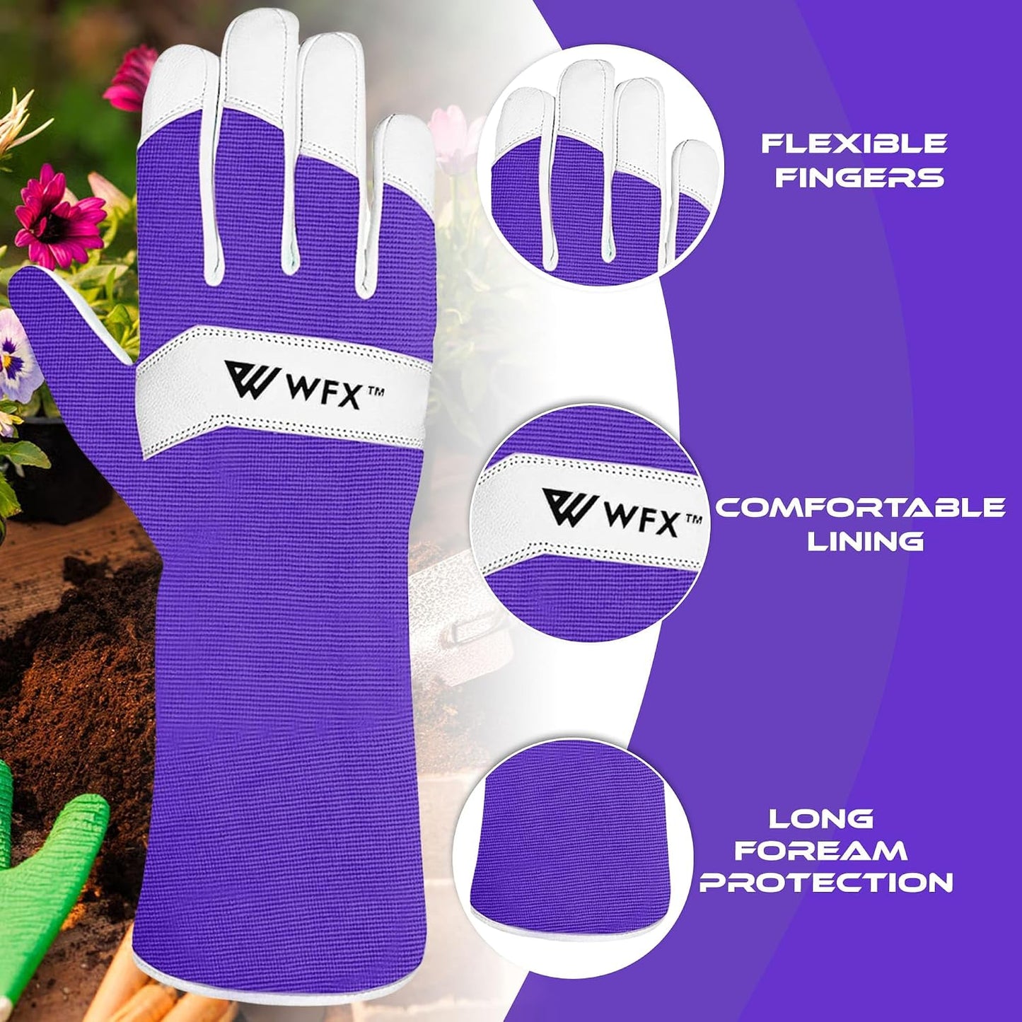 Guantes jardinería cuero duradero para hombres y mujeres