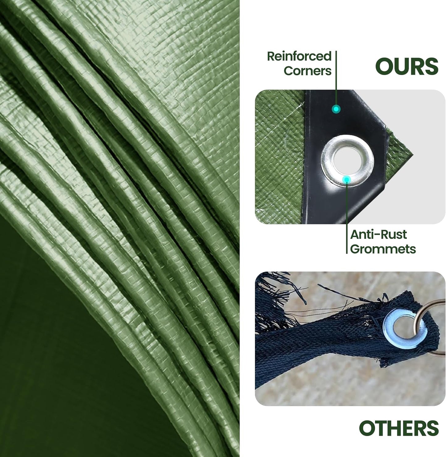 Lona impermeable duradera para camping jardín azul/verde militar