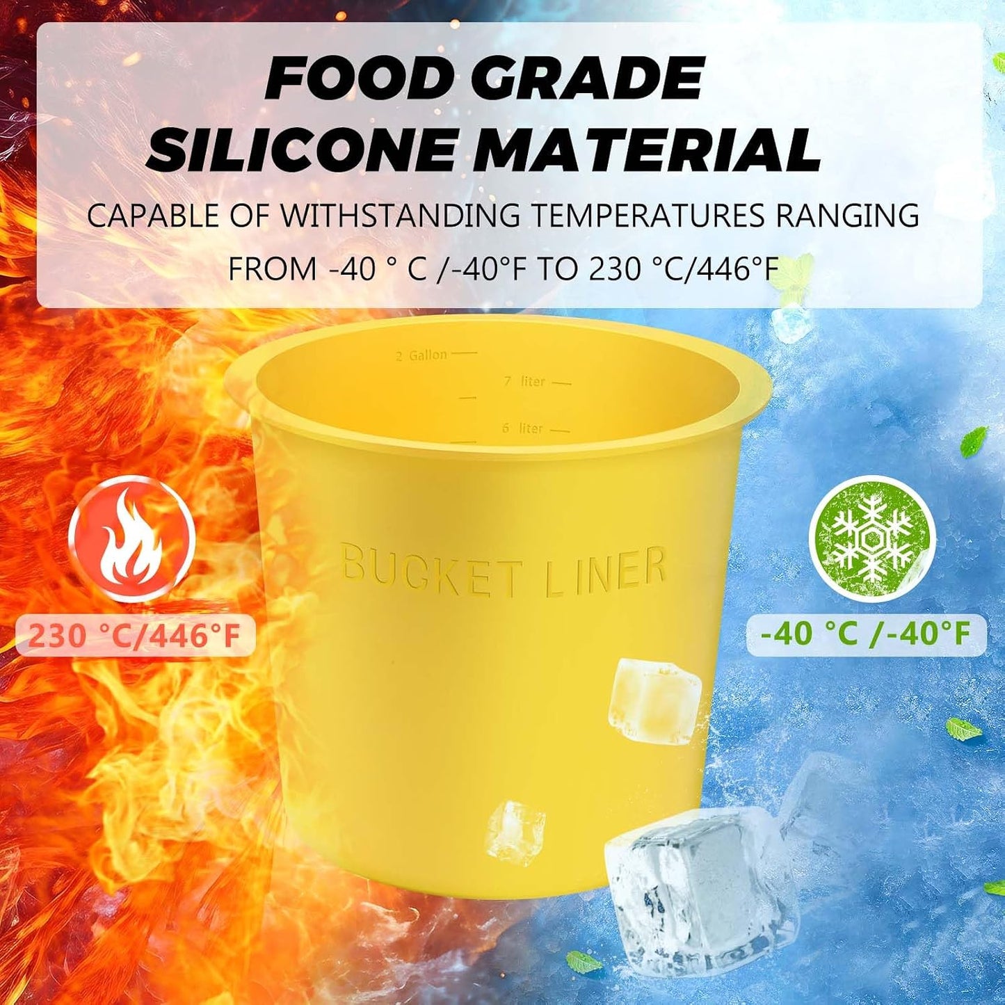 Recipiente silicona 2gal reutiliz. para alimentos y pintura
