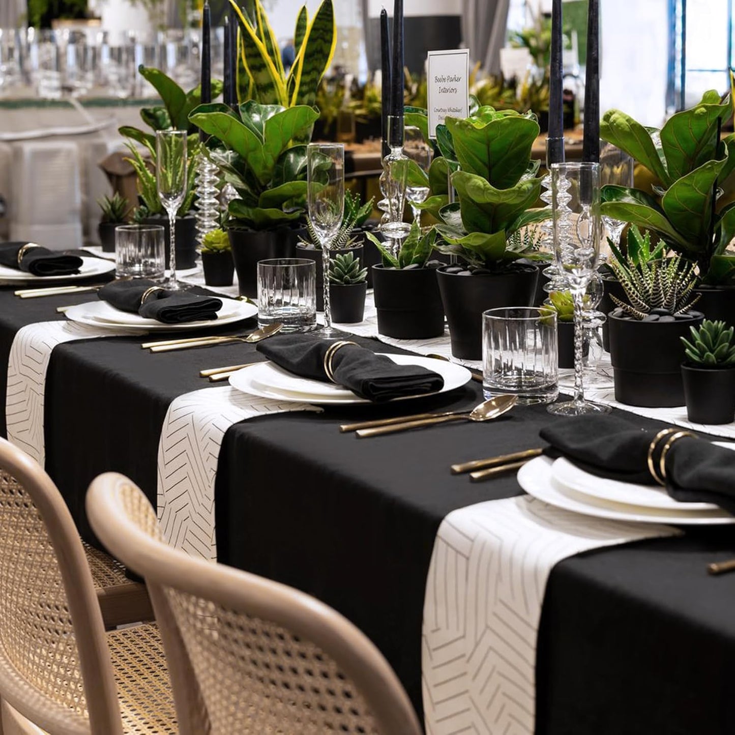 8 Manteles Rectangulares Negro 90x132pulg Comedor Boda