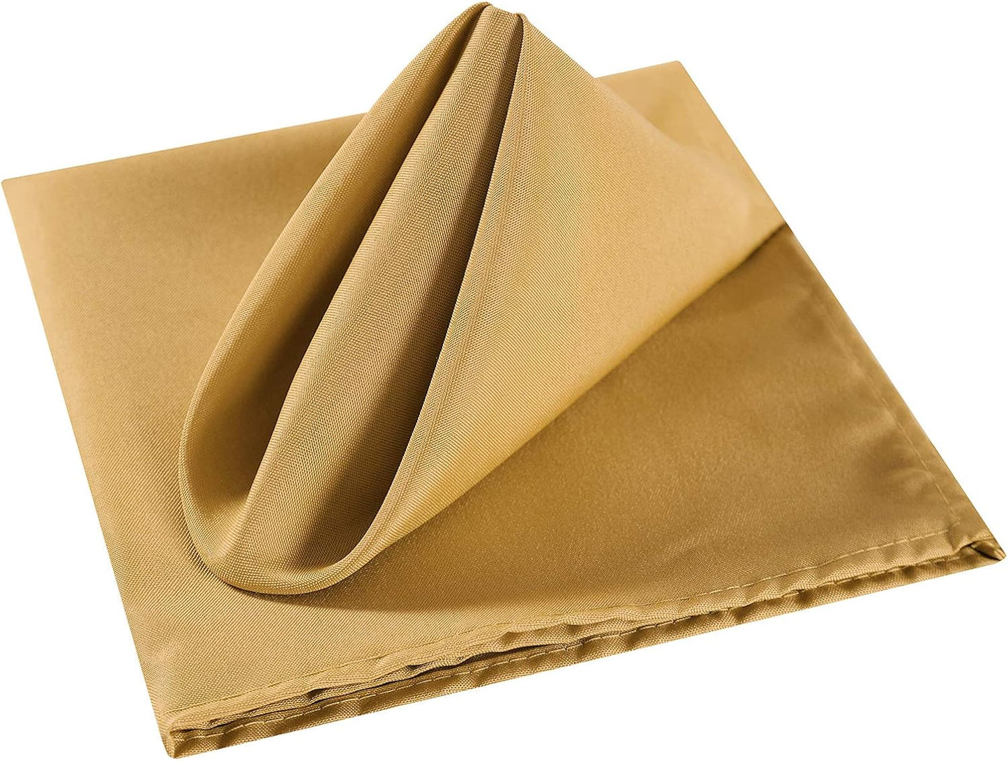 50 Servilletas Tela Poliéster 17x17pulg Dorado