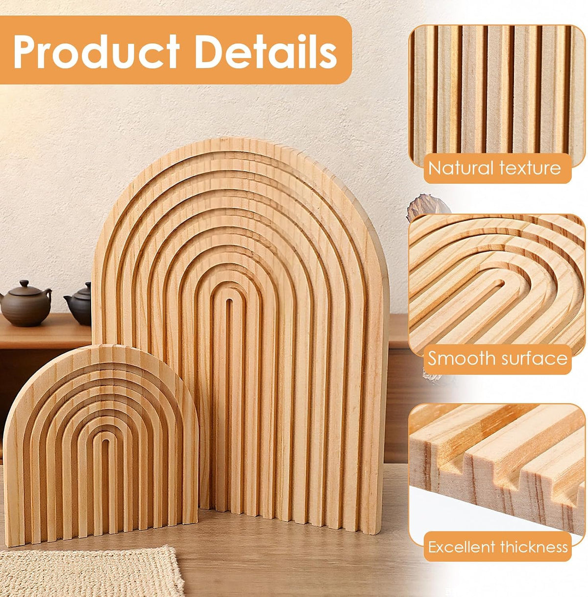 Tabla cortar madera decorativa moderna arco iris cocina hogar
