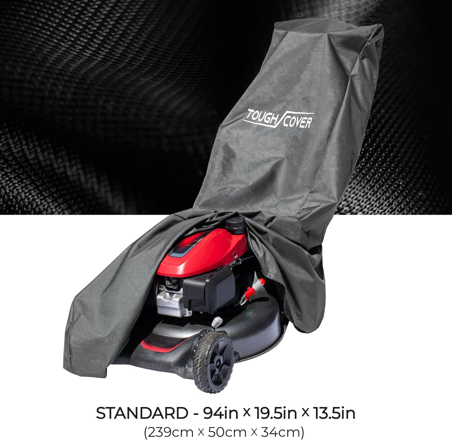 Funda cortacésped 94x19.5pulg tela 600D negro impermeable
