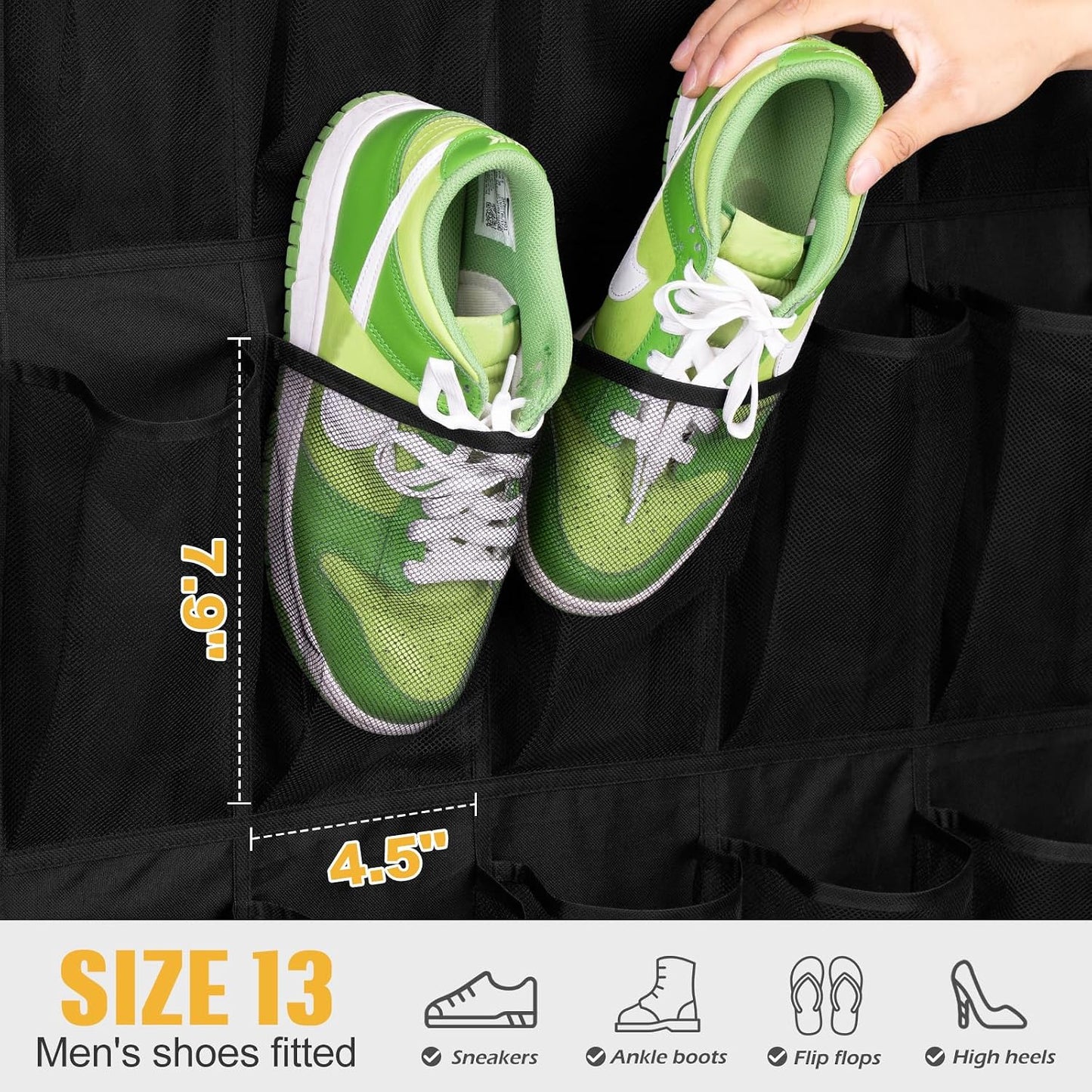 Organiz. zapatos puerta 35 bolsillos resistente Oxford