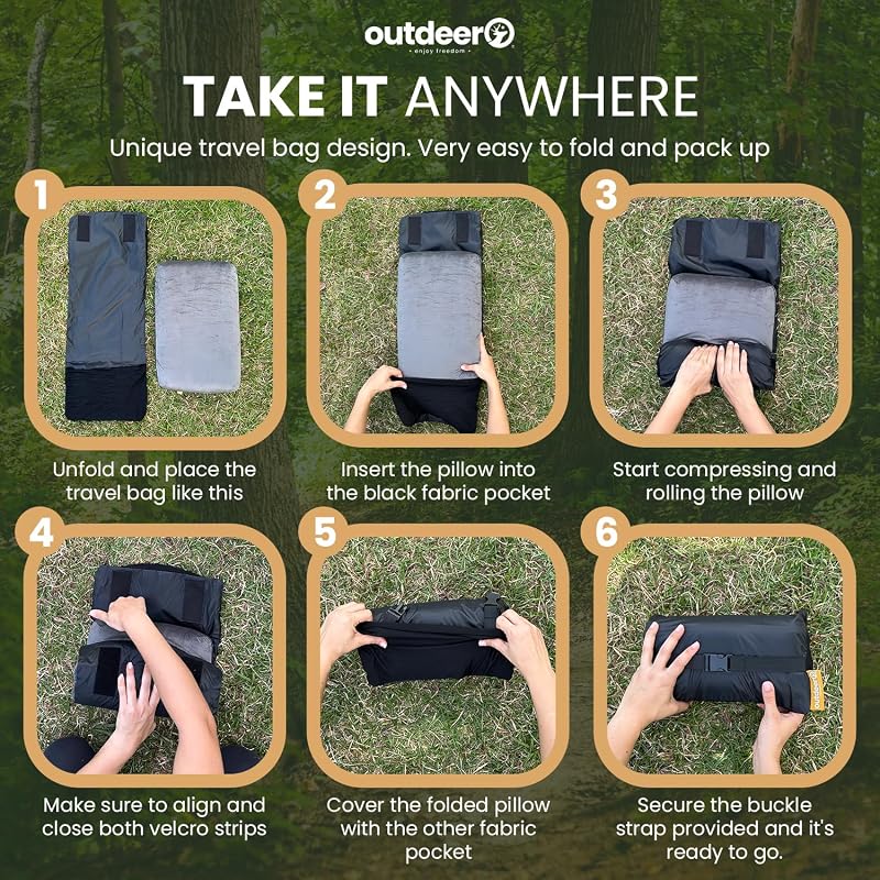 Almohada campamento espuma viscoelástica con funda polar