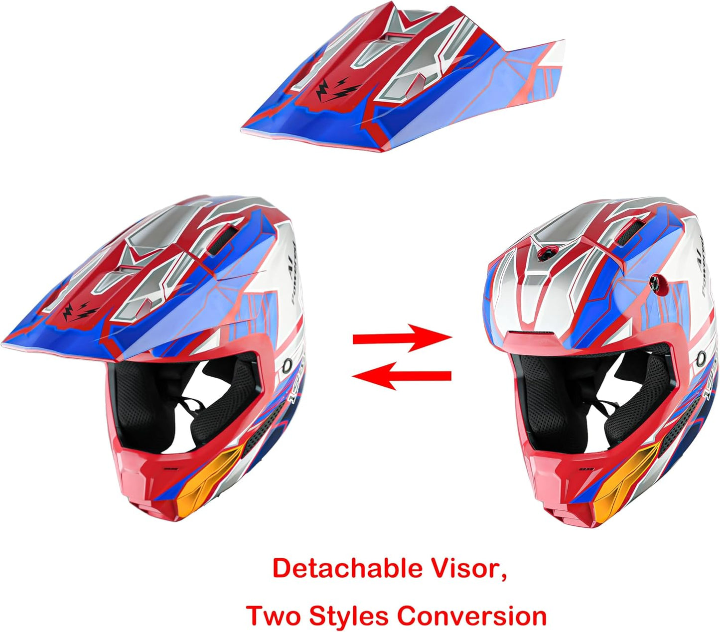 Casco motocross para niños ATV BMX Dirt Bike azul