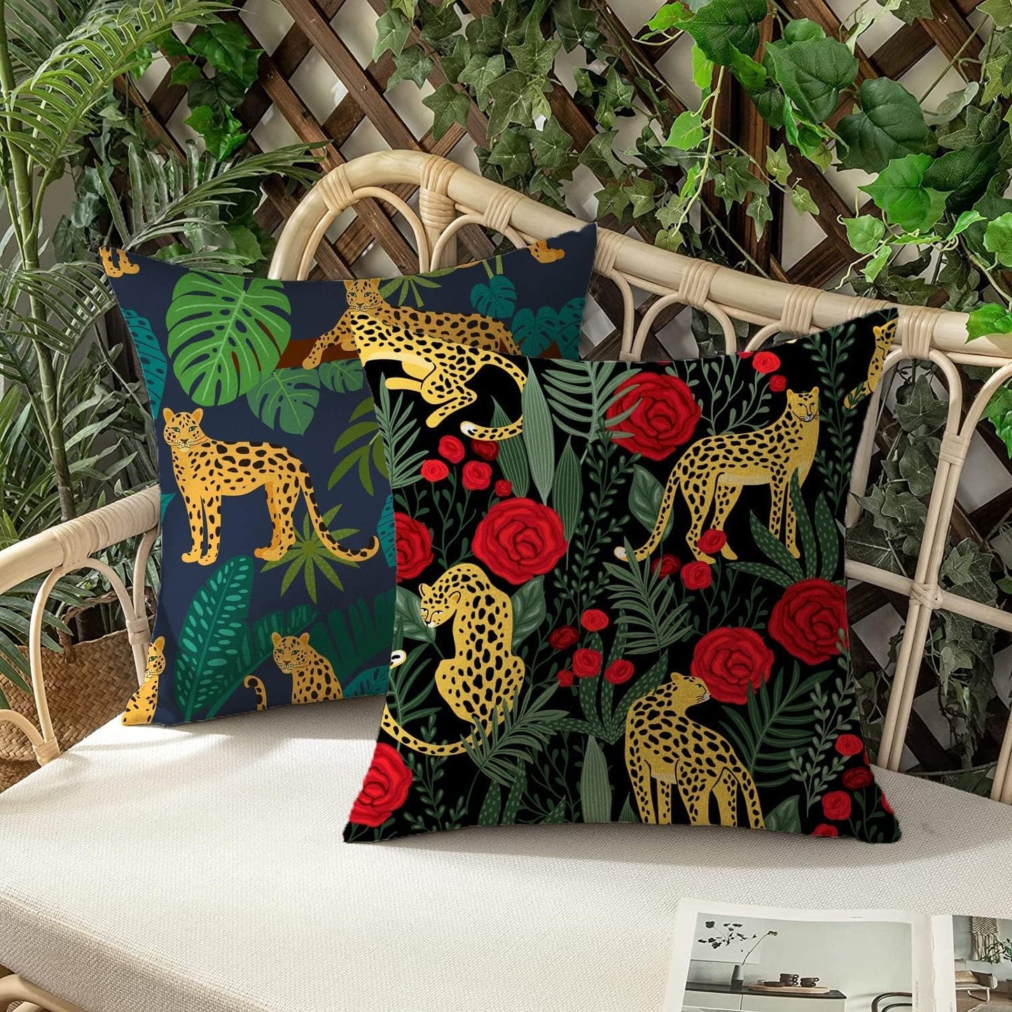 4 Pzas Fundas Almohada Impermeables Exteriores 18x18"