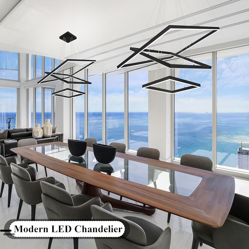 Candelabro LED 3 anillos regulable para cocina comedor
