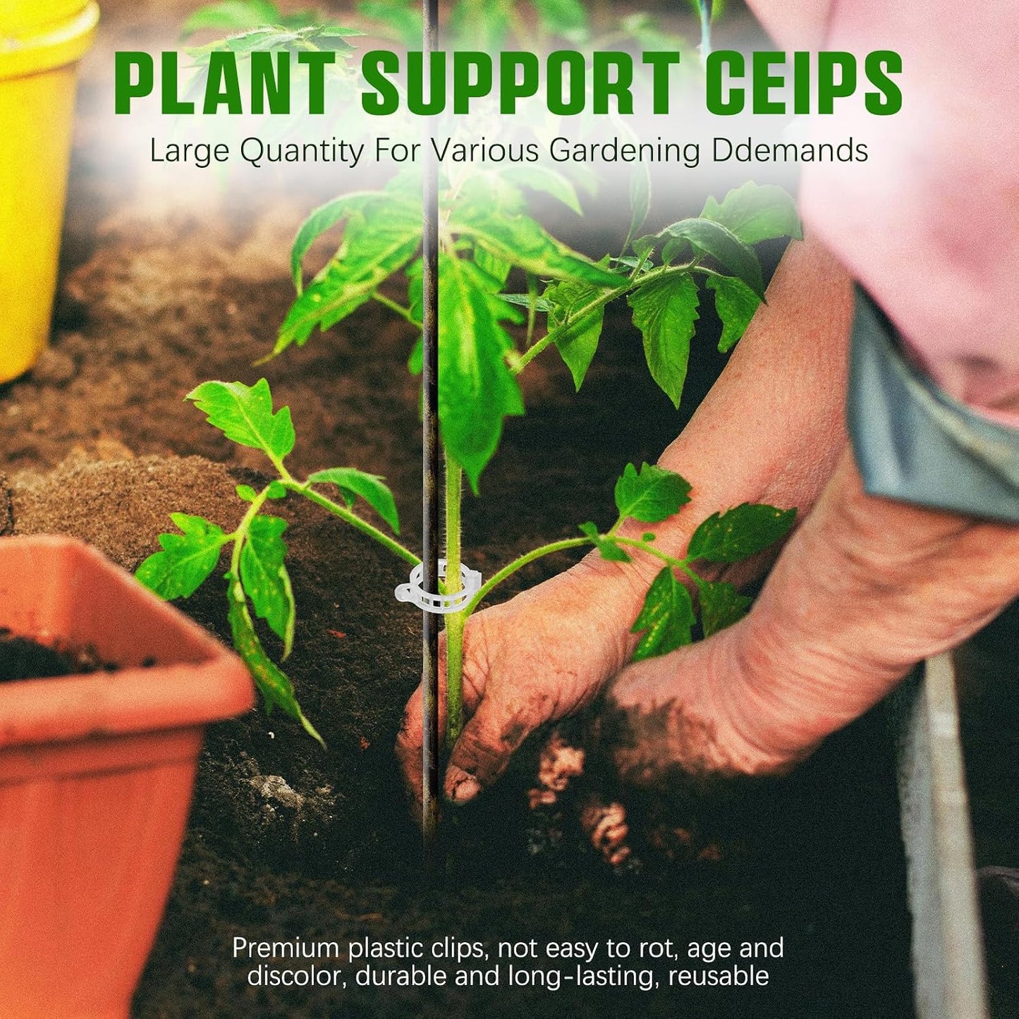 100 Clips Plástico Soporte Plantas Trepadoras Aire Libre