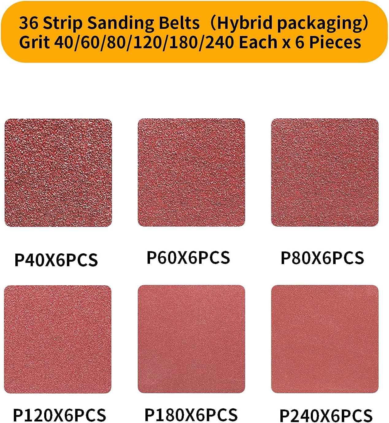 36 Bandas Lijado 0.5x18pulg Grano 40-240