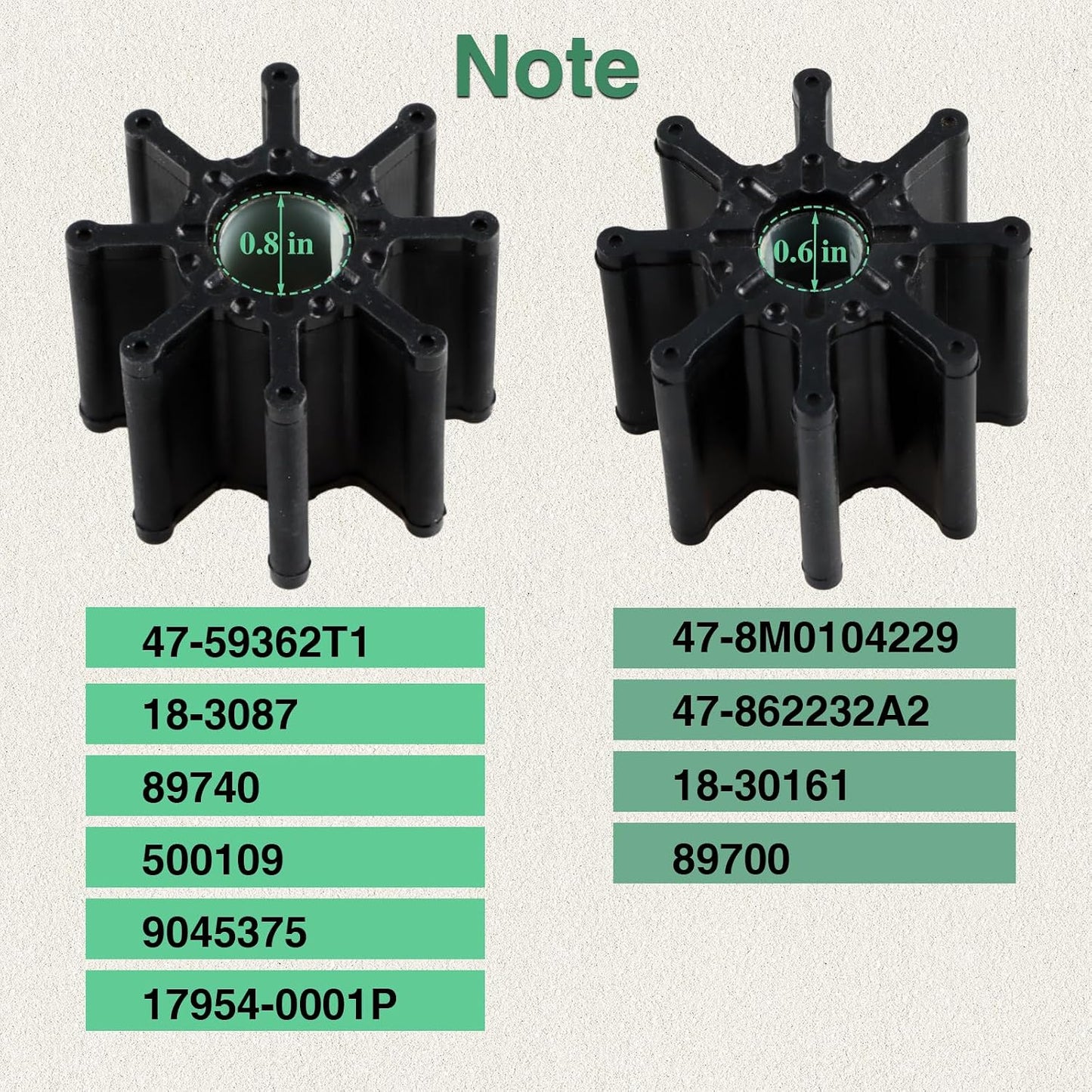 Impulsor bomba agua comp Mercury V8 GM MerCruiser 47-59362T1
