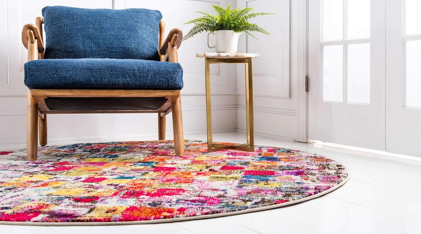 Tapete Jardin abstracto vibrante Polipropileno Multi/Beige