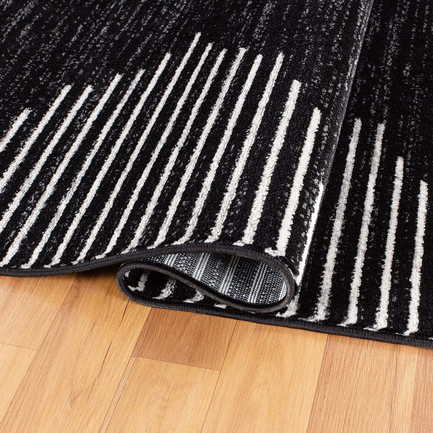 Alfombra bohemia rayas resistente manchas 2x3ft