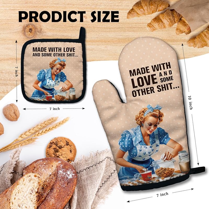Mangas horno silicona antideslizante set cocina