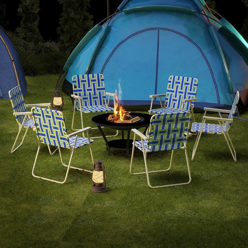 Set 4 sillas playa camping acero plegables tela exteriores