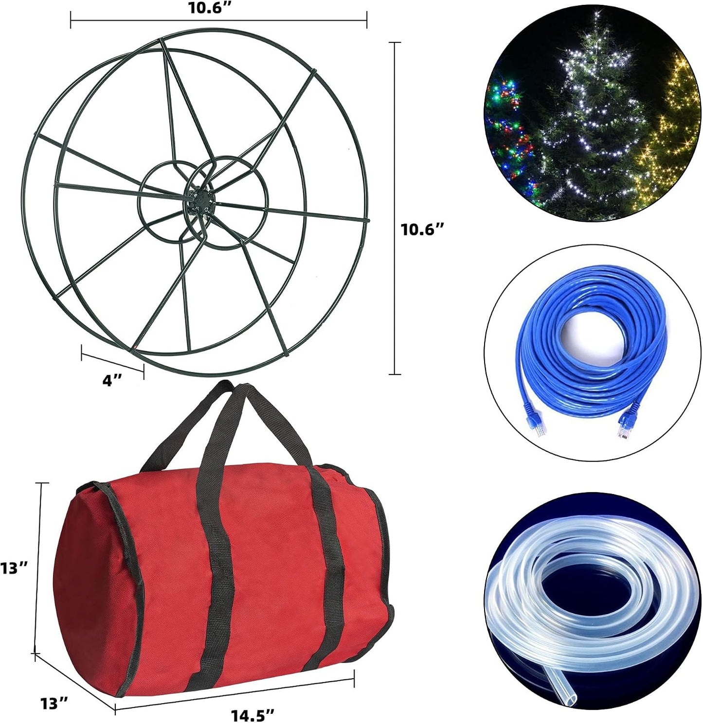 Bolsa tela Oxford 3 carretes luces Navidad resistente