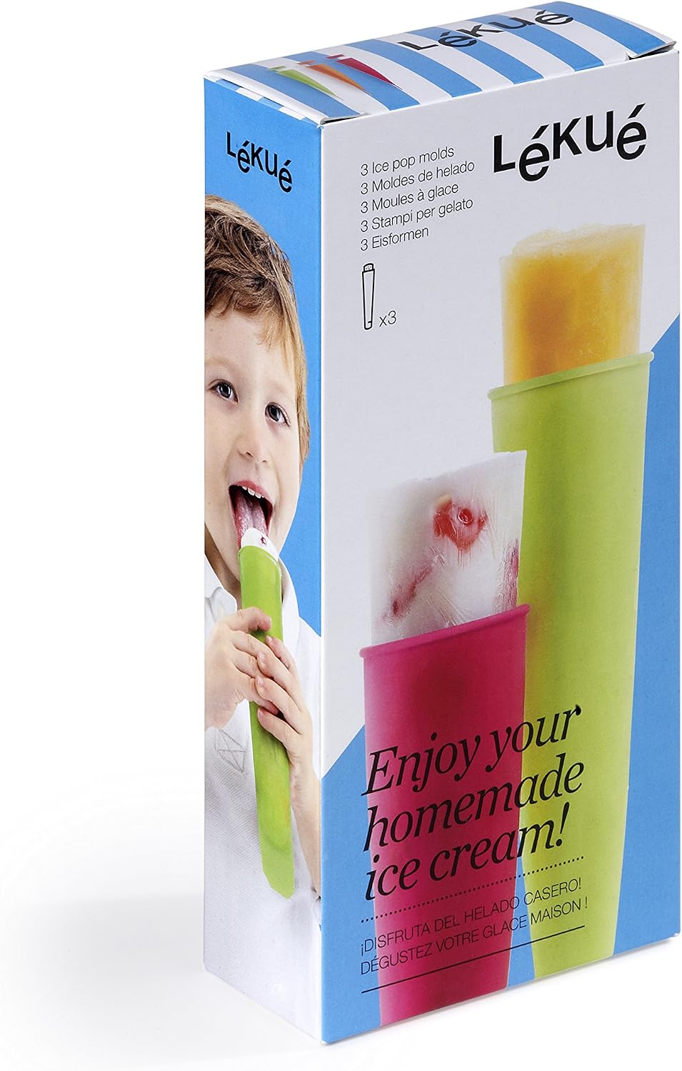 Moldes silicona helados 3 pzas reutilizables