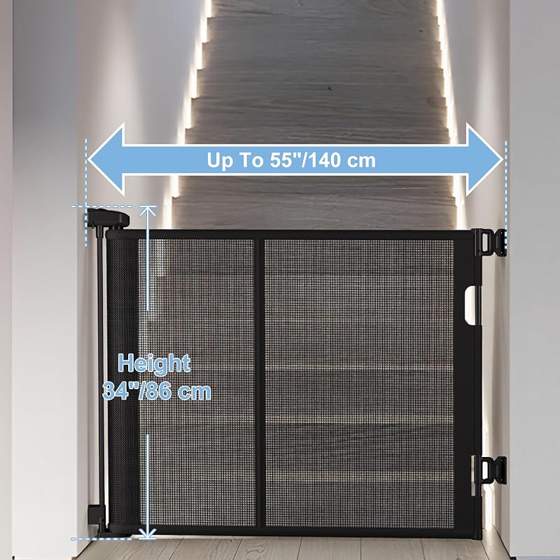 Puerta retráctil para bebés 55pulg seguridad interiores