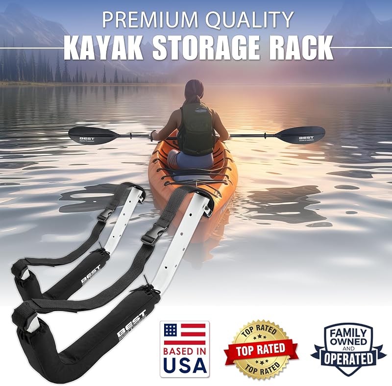 Estante pared kayak 125lb acero espuma interiores