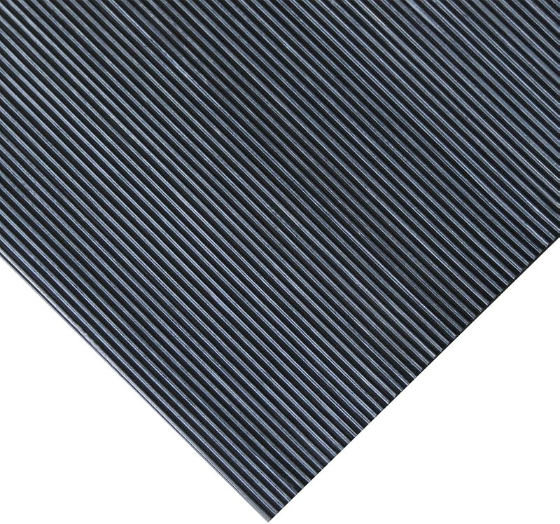 Tapete goma acanalada 1/8x36pulg color negro