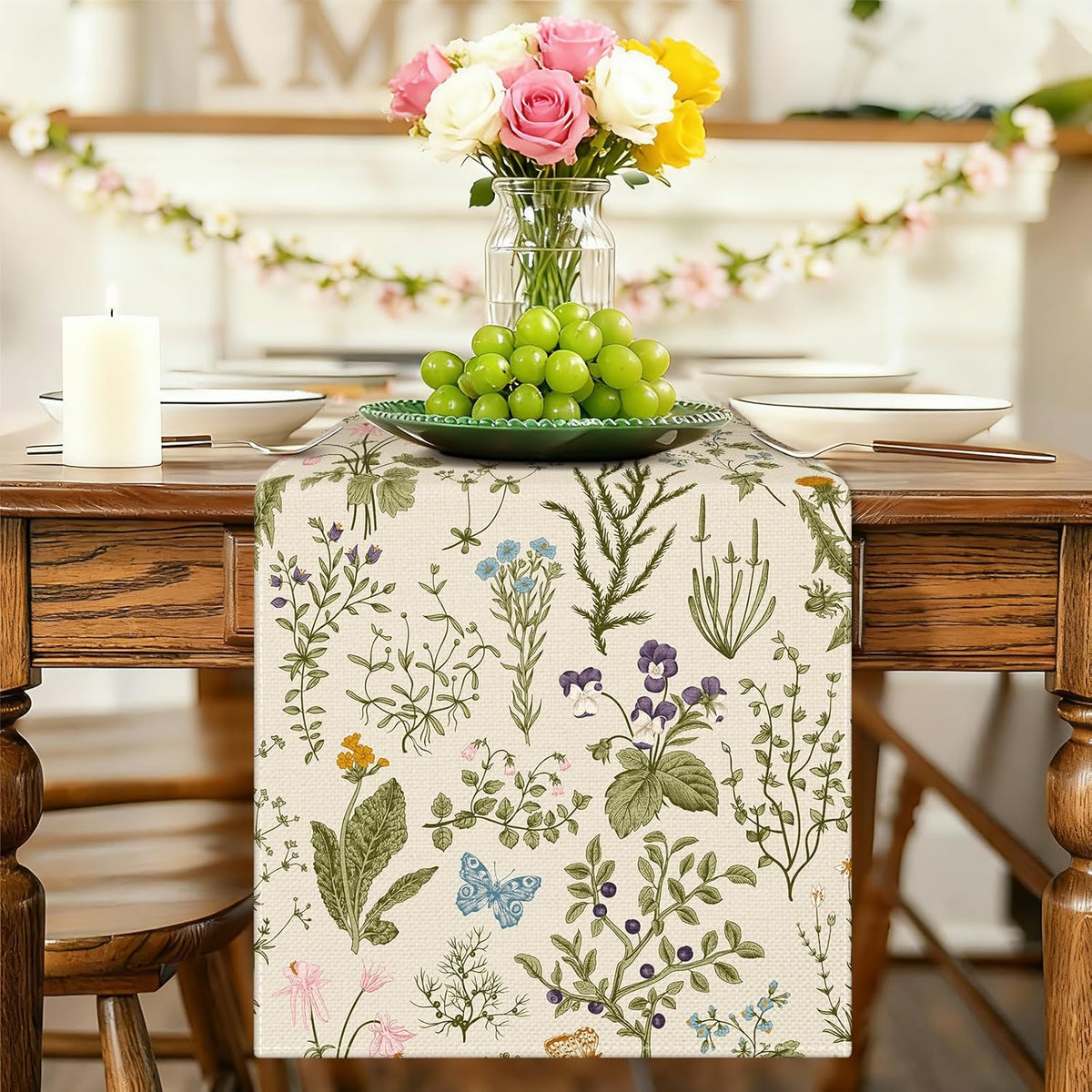 Camino mesa floral primavera verano 13x72