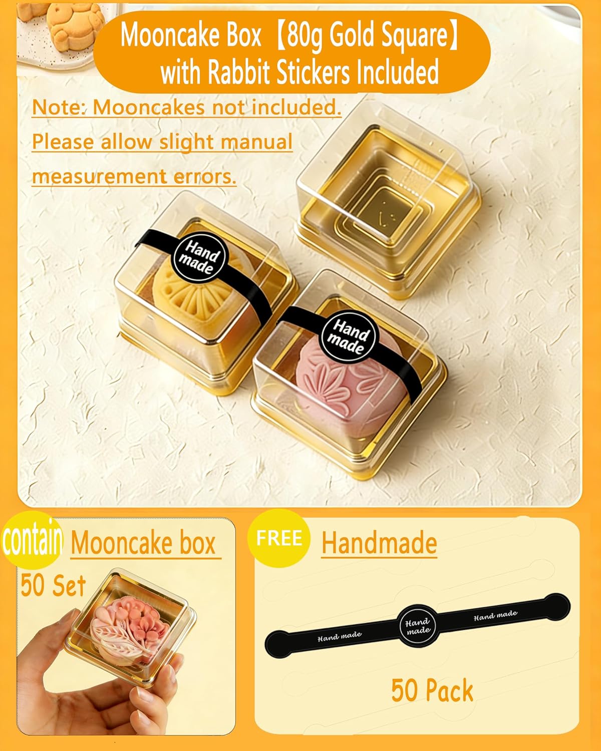 Set 50 Recipientes Pastel Luna 3pulg Individual Con Tapas