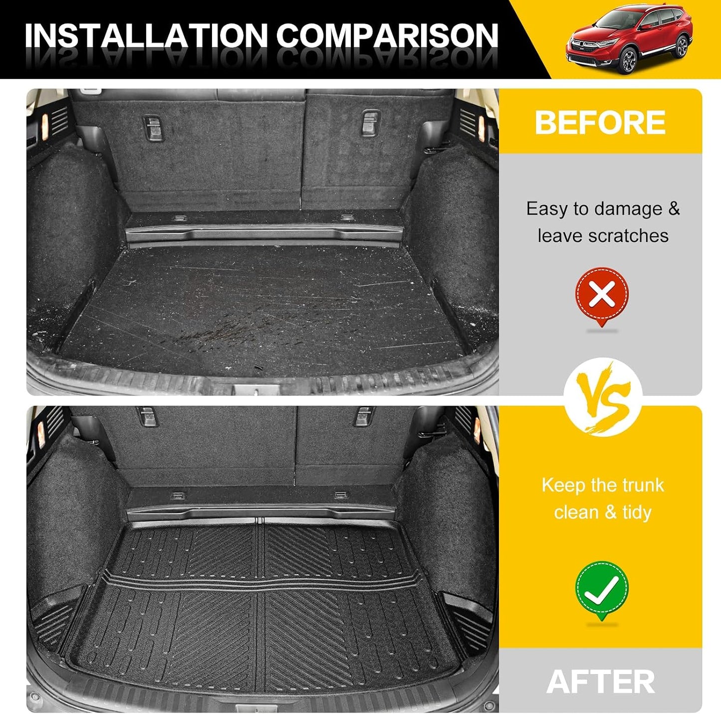 Alfombrilla carga trasera Honda CRV 17-22 antiderrap TPE
