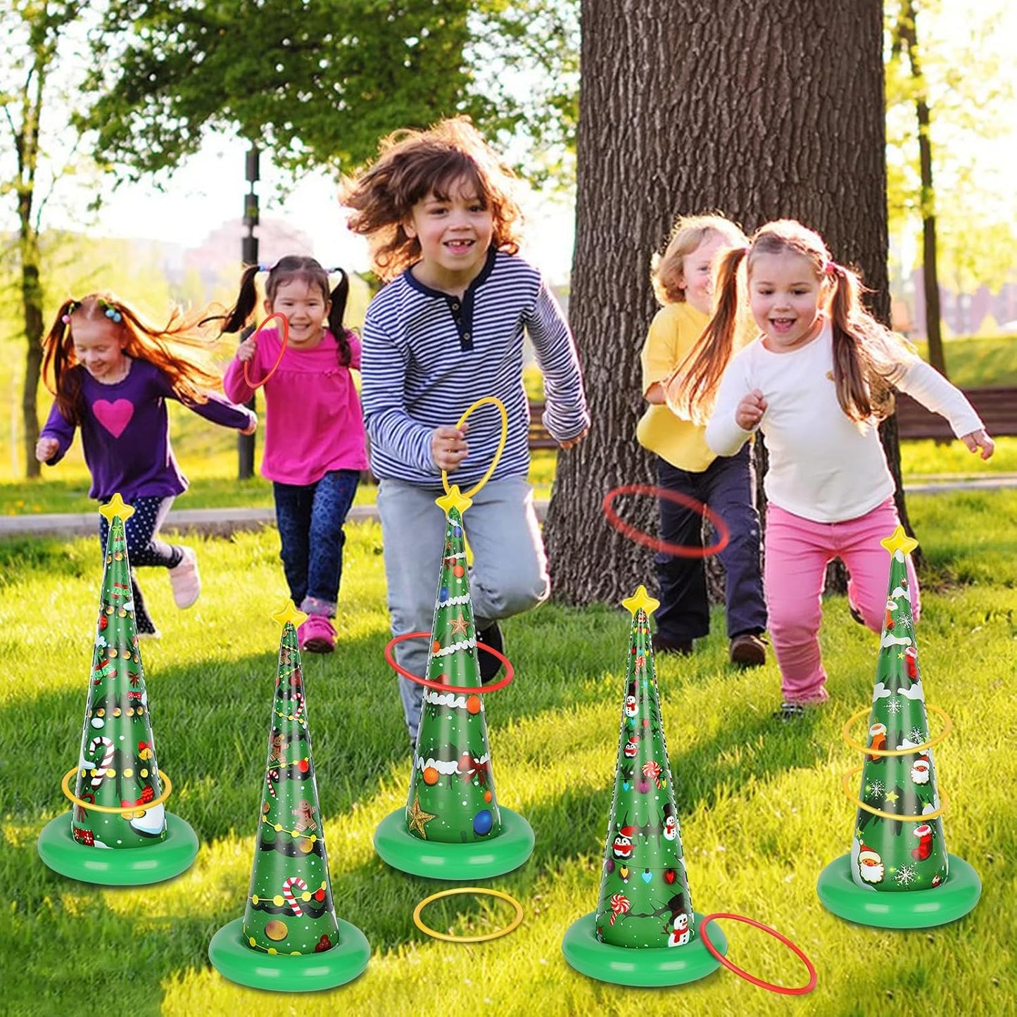 5 Anillos Inflables para Árbol Navidad Juegos