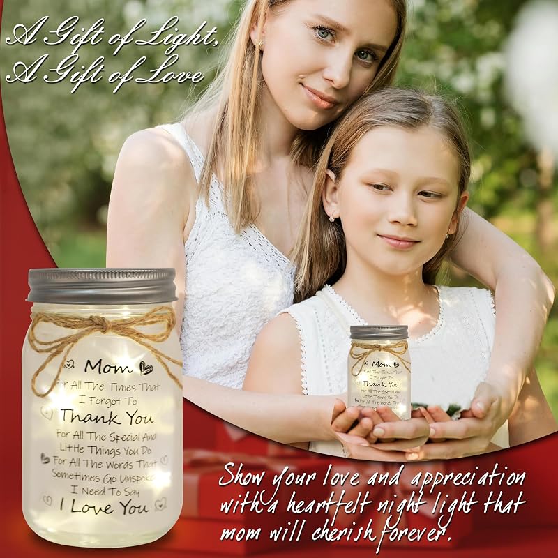 Tarro luz nocturna regalo mamá hogar personalizado