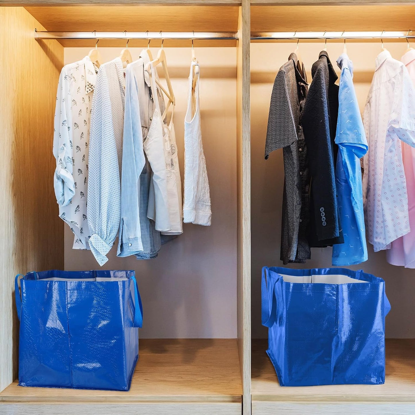 6 Pzas Bolsas Compra Extragrandes Reutiliz. Coloridas