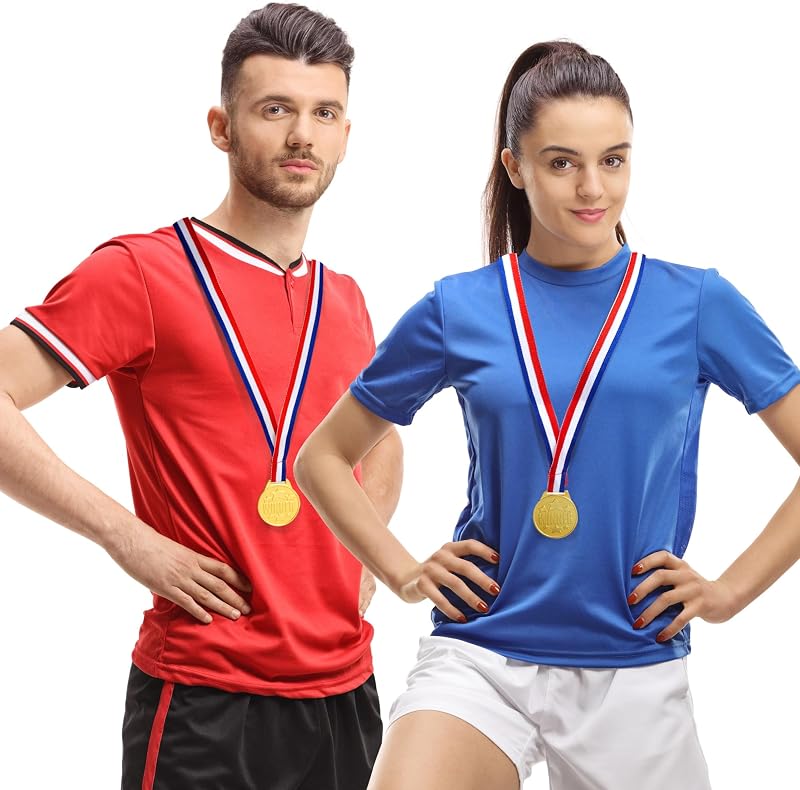 Medallas estilo olímpico dorado 1.5pulg 12 pzas