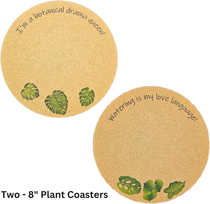 6 Pzas Posavasos Corcho Plástico para Plantas 4-8pulg Estampado