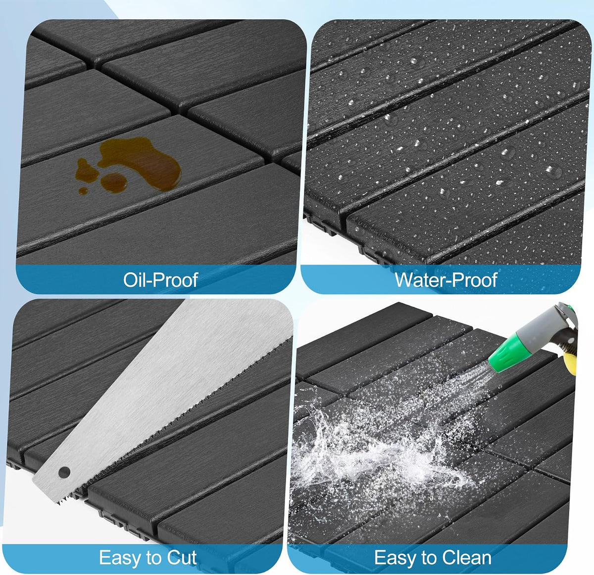 Azulejos plástico 12x12pulg pack 36 impermeables