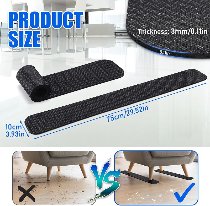 4 Almohadillas antideslizantes para muebles madera 30x4pulg