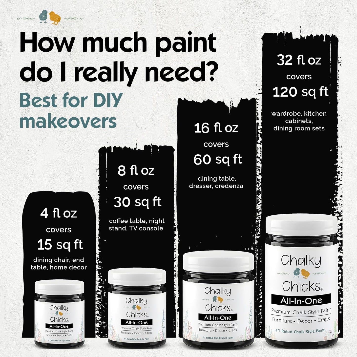 Pintura mate tiza 16oz color negro para muebles