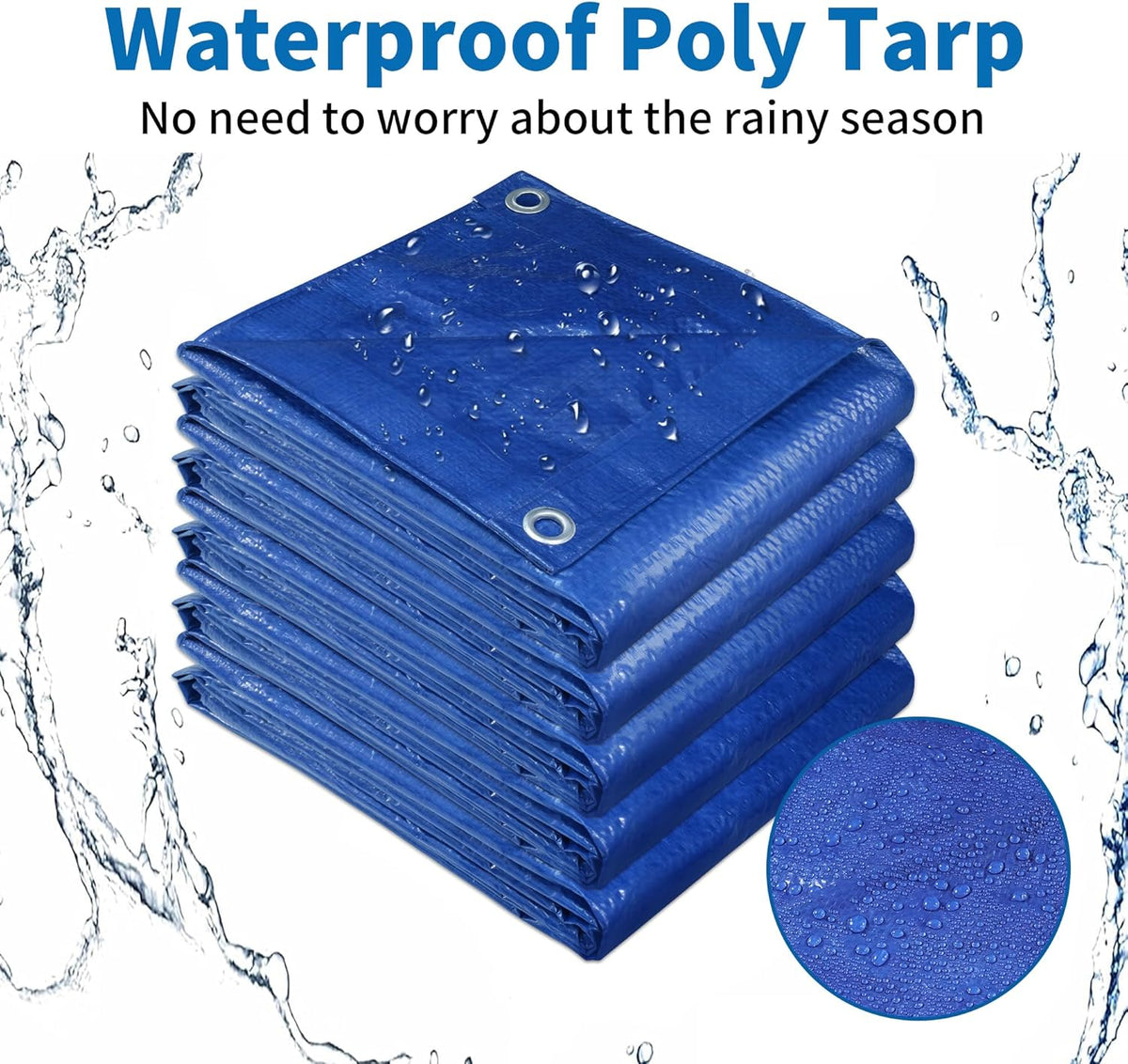 Lona azul 12x16ft impermeable 5mil para leña y camping