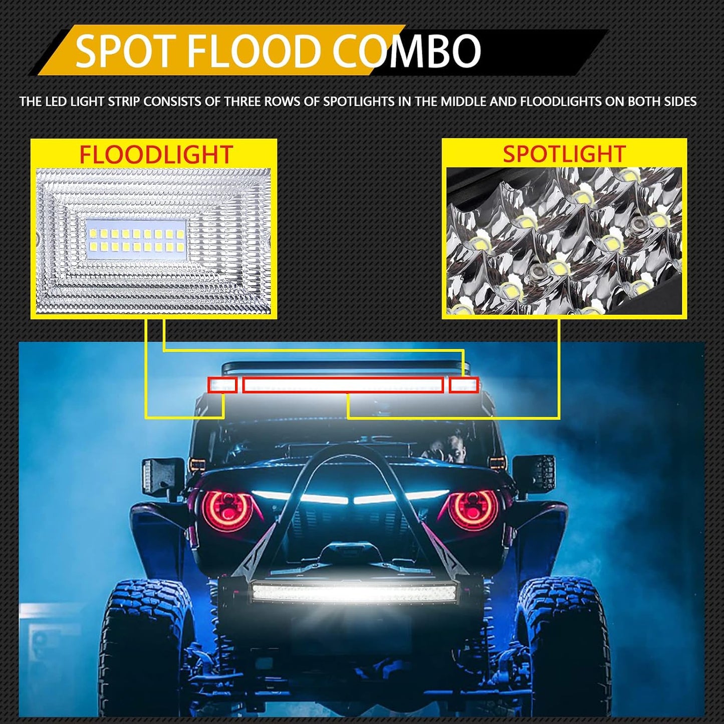 Barra LED 42pulg 540W haz combinado impermeable