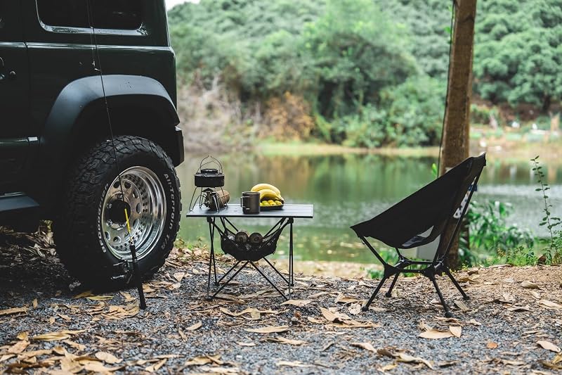 Mesa camping portátil con red y bolsa transporte