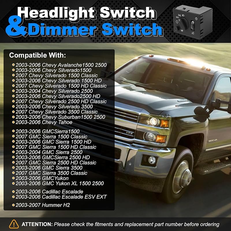 Interruptor faros delanteros comp Cadillac Escalade Chevy