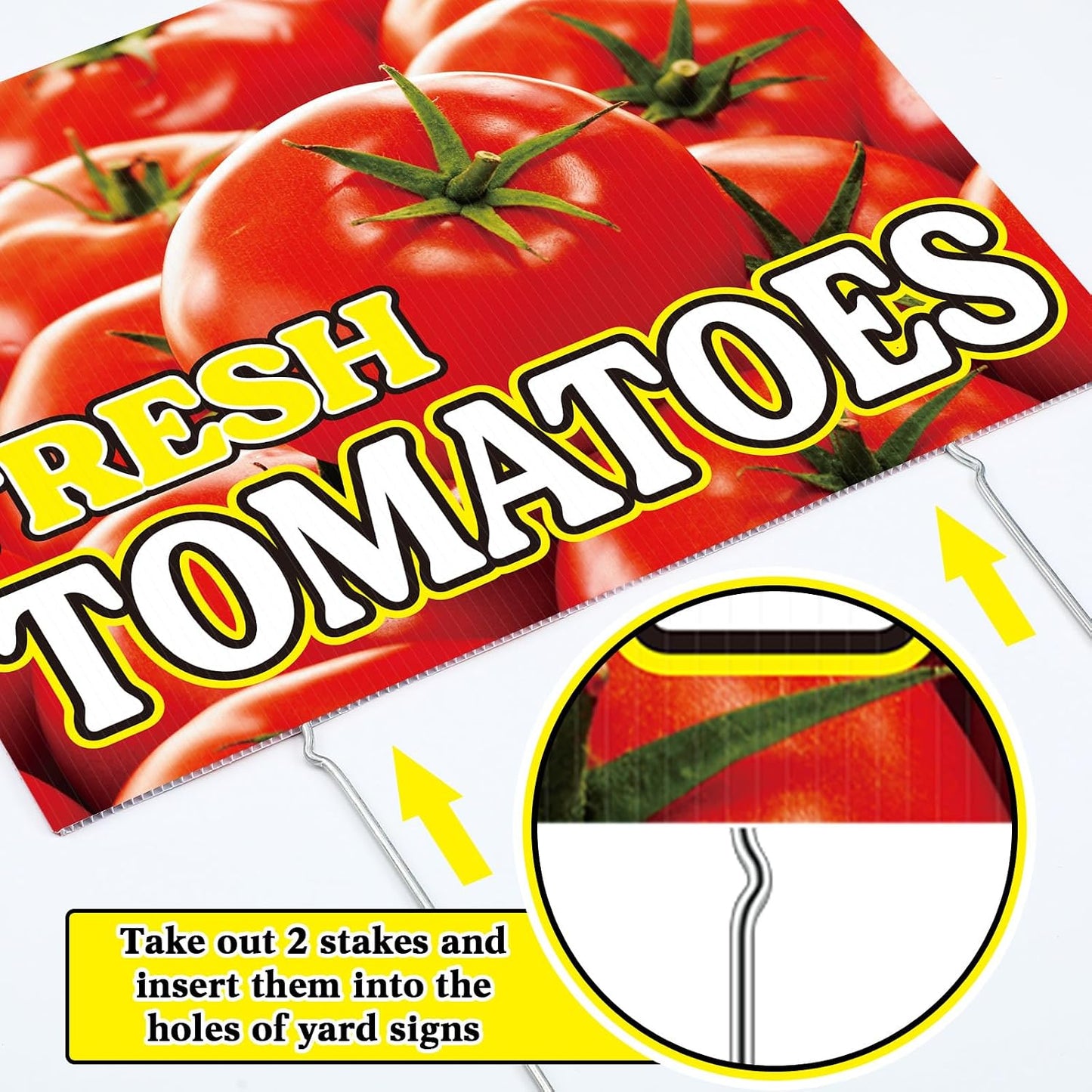 3 Letreros Patio 12x16pulg Tomates Plástico Estacas Metal