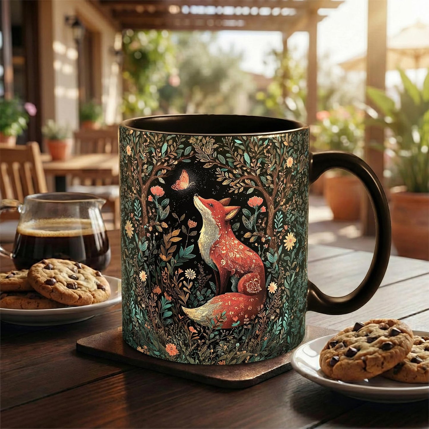 Taza Cerámica William Morris Estampado Zorro Regalo Vintage