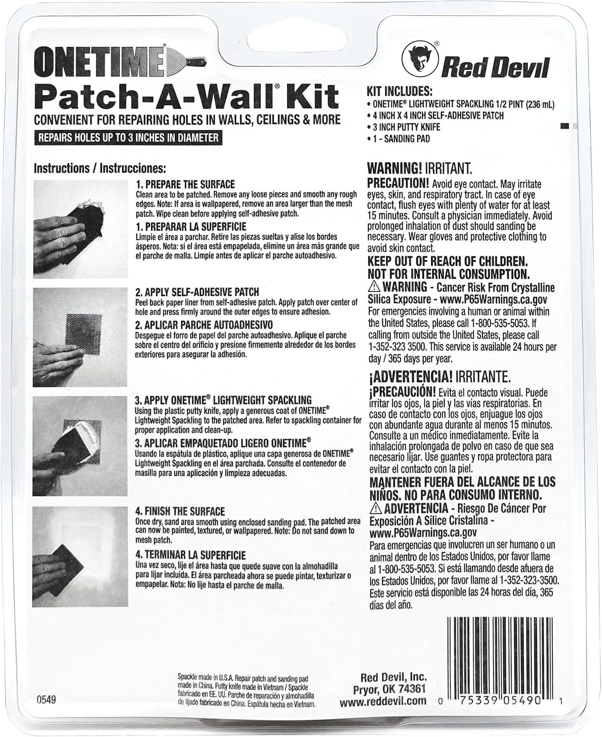 Kit masilla ligera Patch-A-Wall 1/2pinta EE.UU.