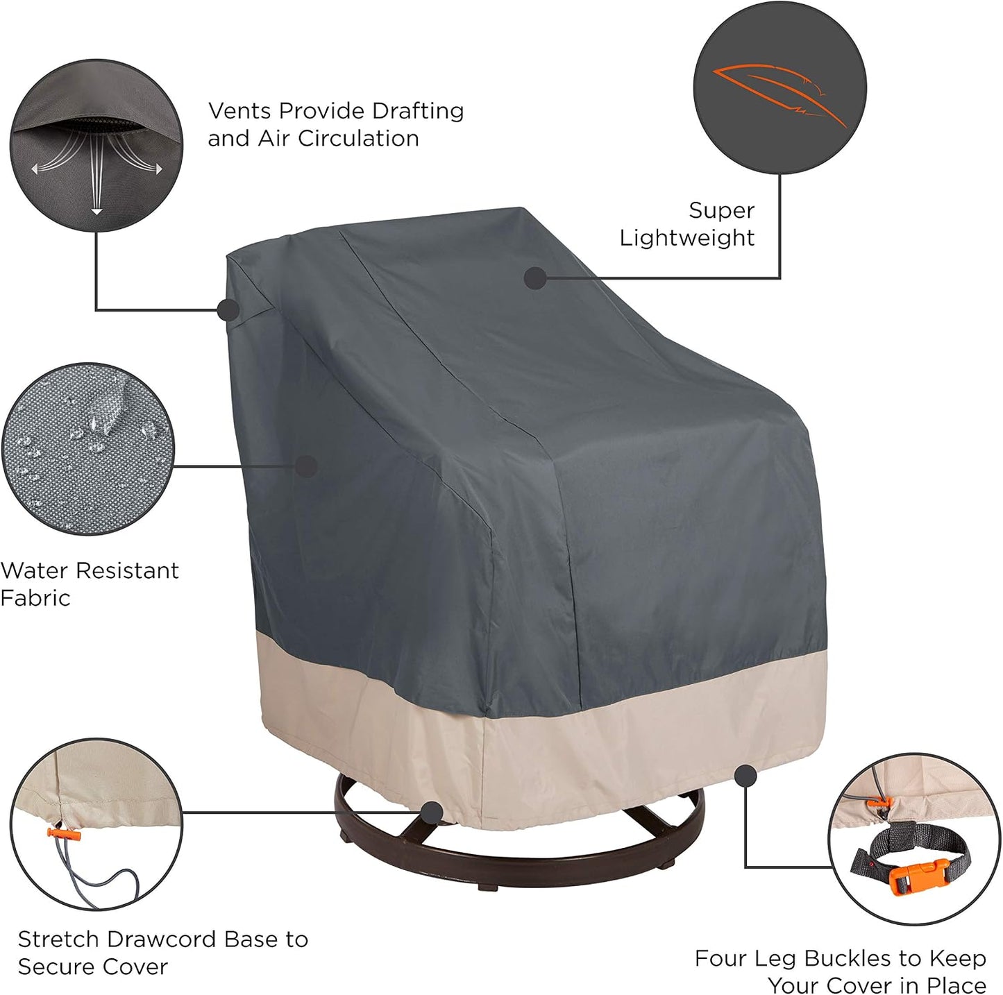 Funda giratoria silla patio tela UV 37.5