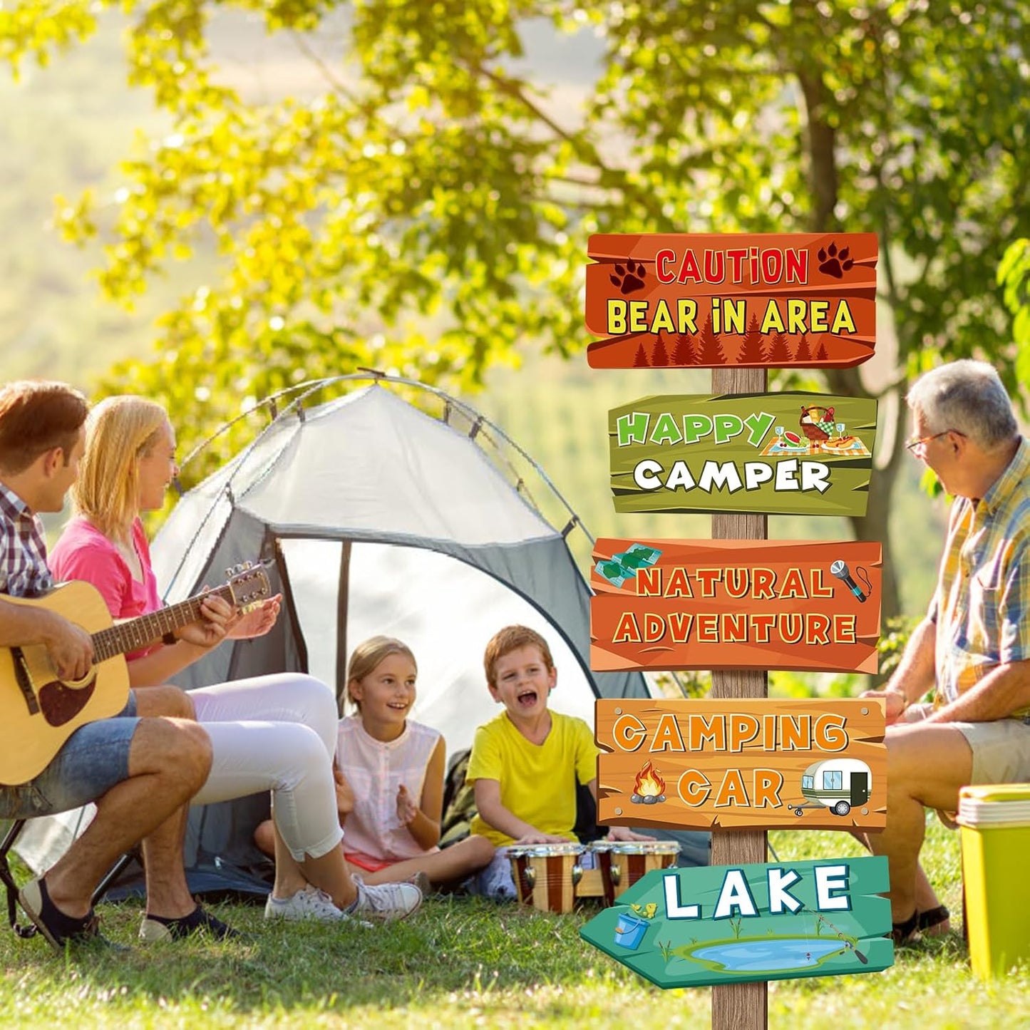 20 Pzas Decoraciones Camping Bienvenidos Al Campamento