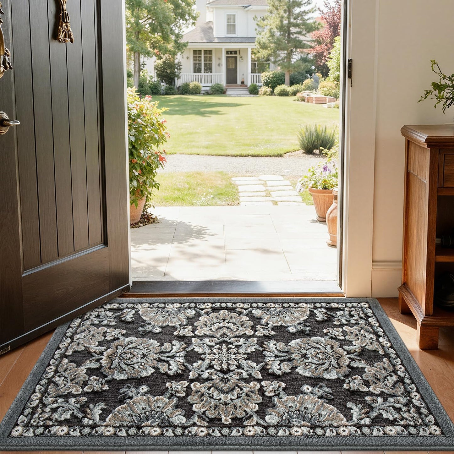 Tapete puerta interior 36x59pulg antiderrap lavable
